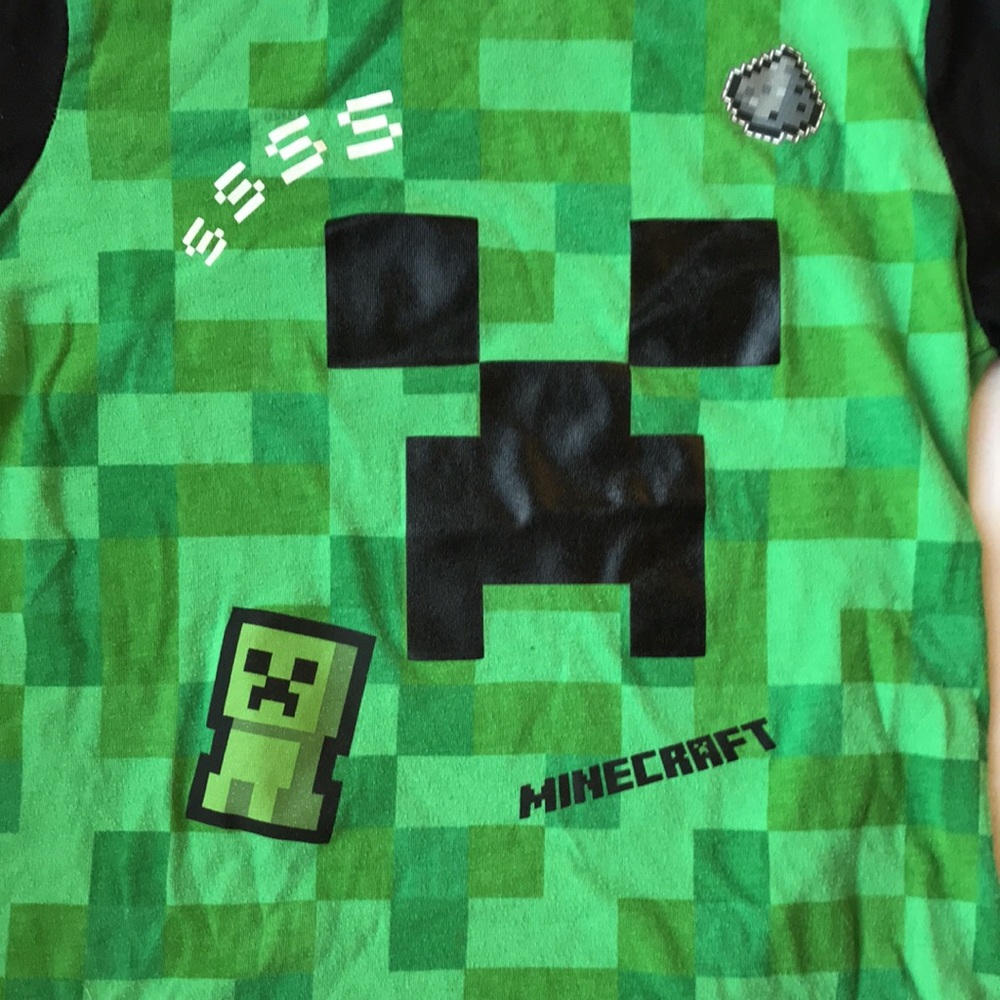 Minecraft Green Baseball Style Tee - Picture 2 of 4